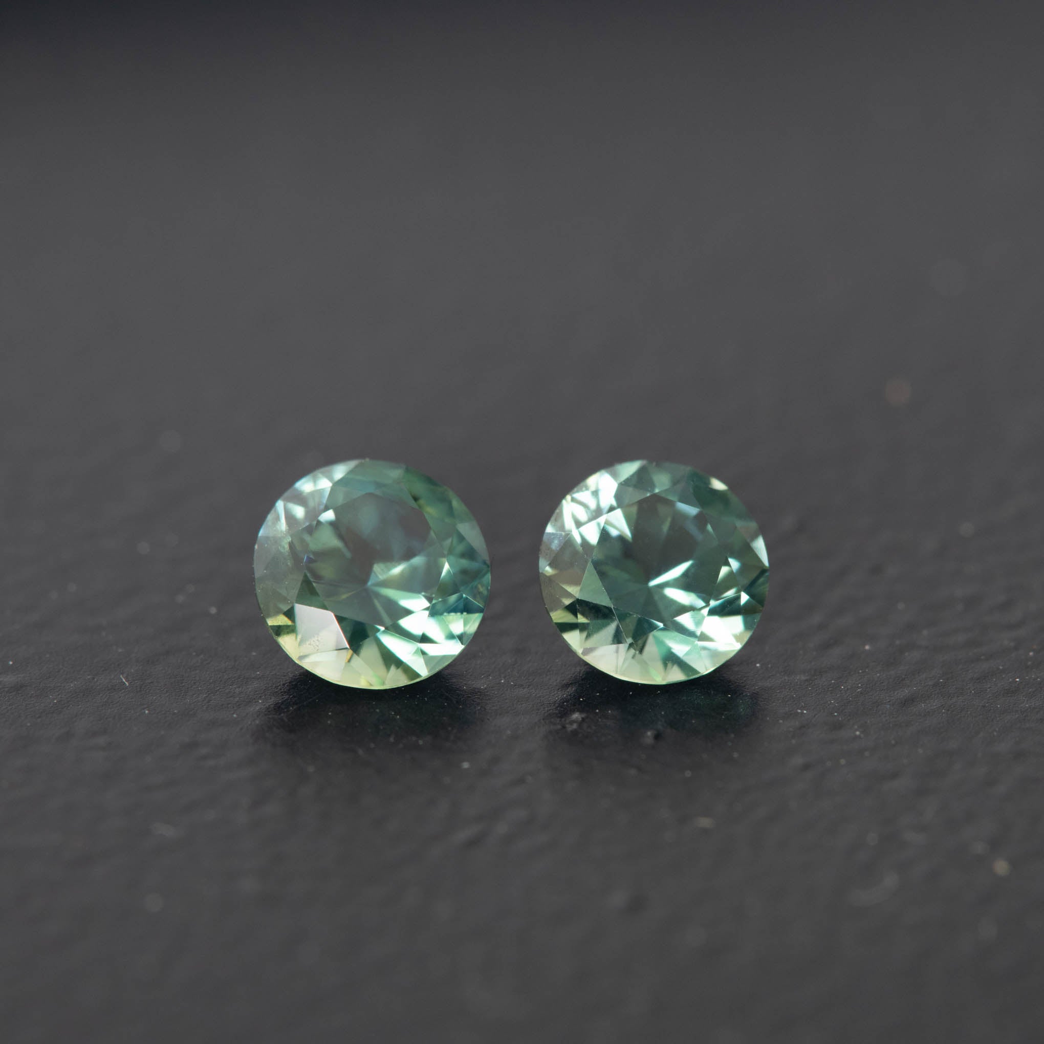 Pair - Teal Brilliant Sapphire 0.63ct & 0.6ct  [S.T.BR.1330]